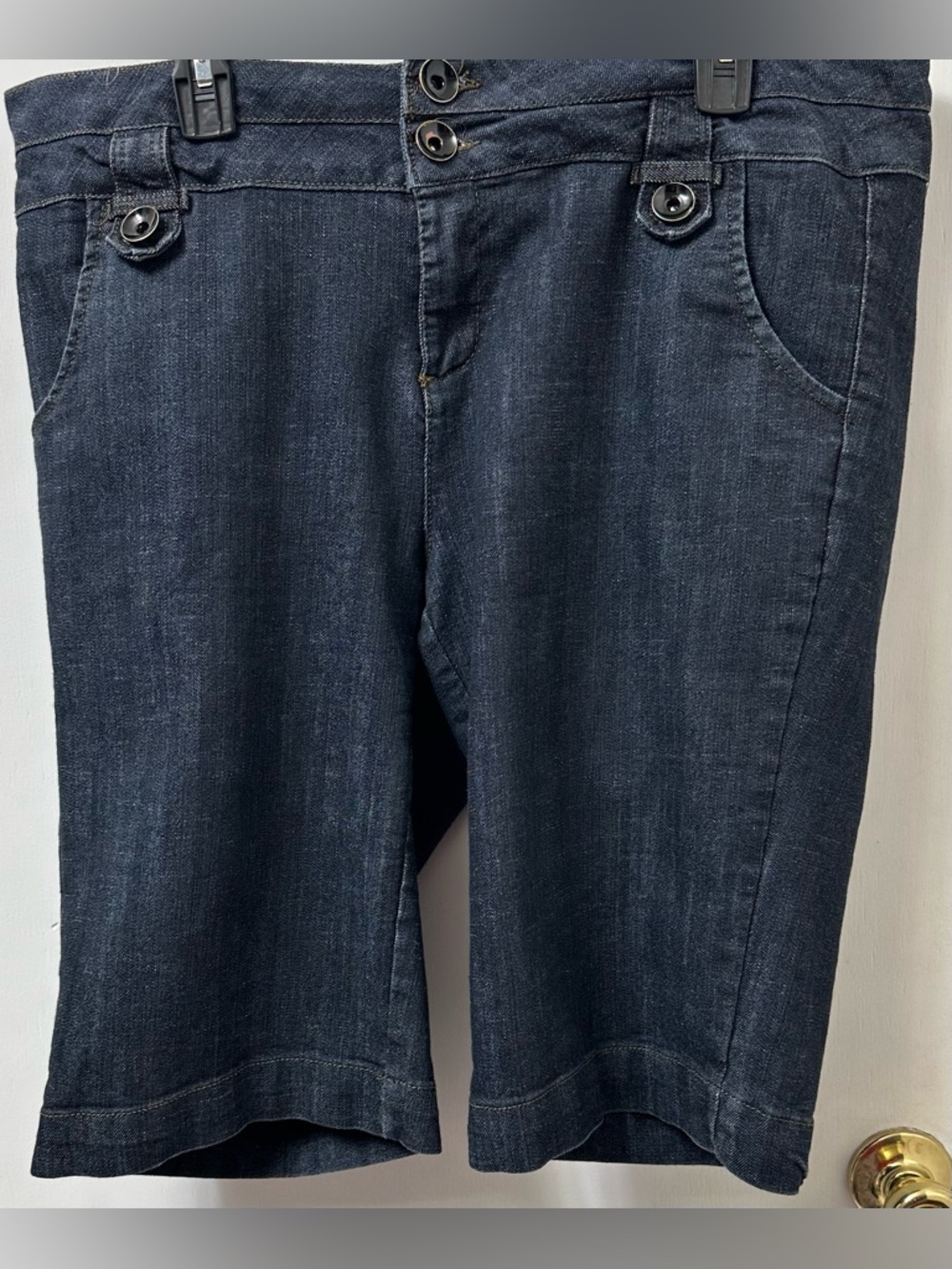one 5 one Dark Blue Denim Jean Shorts